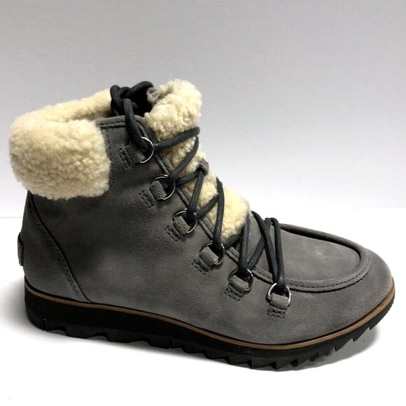 Sorel Women's Harlow Lace Cozy Waterproof Gray Boots, Size 6.5 M - Picture 1 of 5